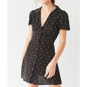 UO Mallory Button-Down Mini Fit + Flare Dress